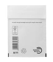 Bubble-lined bag, external size: 120x175 mm, internal size: 100x165 mm, VICTORIA PAPER, white